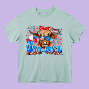 Moo Rica Heavy Core Tee Designed By Cowhidedigitalart