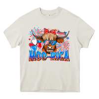 Cream moo rica Heavy Core Tee - CowhideDigitalArt