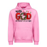 Fuchsia Pink with god all things are possible Urban Hoodie - MaliasSmallBusiness