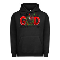 Pigment Black with god all things are possible Urban Hoodie - MaliasSmallBusiness