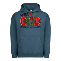 Pigment Midnight Navy with god all things are possible Urban Hoodie - MaliasSmallBusiness