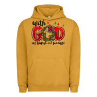 Pigment Peanut Butter with god all things are possible Urban Hoodie - MaliasSmallBusiness