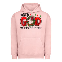 Pigment Salmon with god all things are possible Urban Hoodie - MaliasSmallBusiness