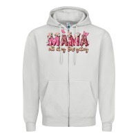 Dove Grey mama all day everyday Zipper Hoodie - Zillion Design Studio