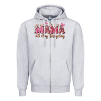 Heather Grey mama all day everyday Zipper Hoodie - Zillion Design Studio