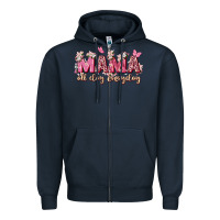 Navy mama all day everyday Zipper Hoodie - Zillion Design Studio
