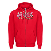 Red mama all day everyday Zipper Hoodie - Zillion Design Studio