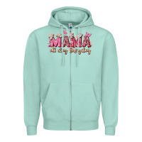 Seafoam mama all day everyday Zipper Hoodie - Zillion Design Studio