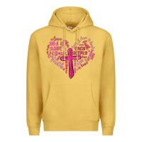 Antique Gold jesus is love heart cross valentines day Premium Hoodie - MaliasSmallBusiness