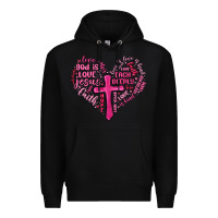 Black jesus is love heart cross valentines day Premium Hoodie - MaliasSmallBusiness