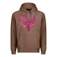 Chestnut jesus is love heart cross valentines day Premium Hoodie - MaliasSmallBusiness