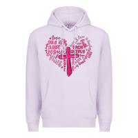 Lilac jesus is love heart cross valentines day Premium Hoodie - MaliasSmallBusiness