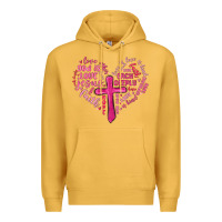 Mustard jesus is love heart cross valentines day Premium Hoodie - MaliasSmallBusiness