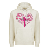 Oatmeal Heather jesus is love heart cross valentines day Premium Hoodie - MaliasSmallBusiness