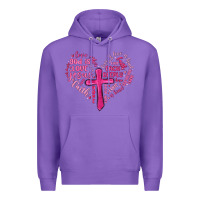 Purple jesus is love heart cross valentines day Premium Hoodie - MaliasSmallBusiness
