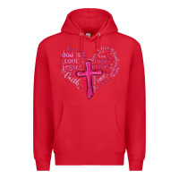 Red jesus is love heart cross valentines day Premium Hoodie - MaliasSmallBusiness
