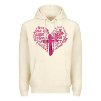 Sandshell jesus is love heart cross valentines day Premium Hoodie - MaliasSmallBusiness