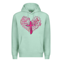 Seafoam jesus is love heart cross valentines day Premium Hoodie - MaliasSmallBusiness