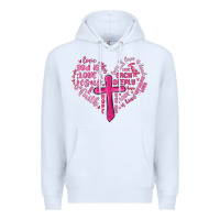 White jesus is love heart cross valentines day Premium Hoodie - MaliasSmallBusiness
