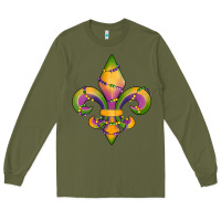 Army Green mardi gras fleur de lis Long Sleeve Tee - RanaPortraitStore