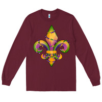 Burgundy mardi gras fleur de lis Long Sleeve Tee - RanaPortraitStore