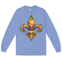 Colony Blue mardi gras fleur de lis Long Sleeve Tee - RanaPortraitStore