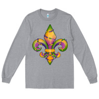 Heather Grey mardi gras fleur de lis Long Sleeve Tee - RanaPortraitStore