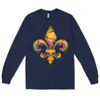 Navy mardi gras fleur de lis Long Sleeve Tee - RanaPortraitStore