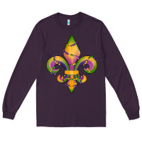 Plum mardi gras fleur de lis Long Sleeve Tee - RanaPortraitStore