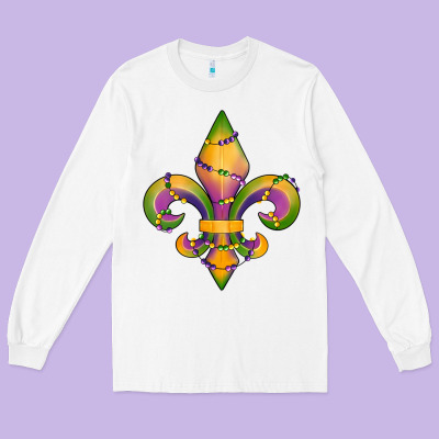 Long Sleeve Tee mardi gras fleur de lis
