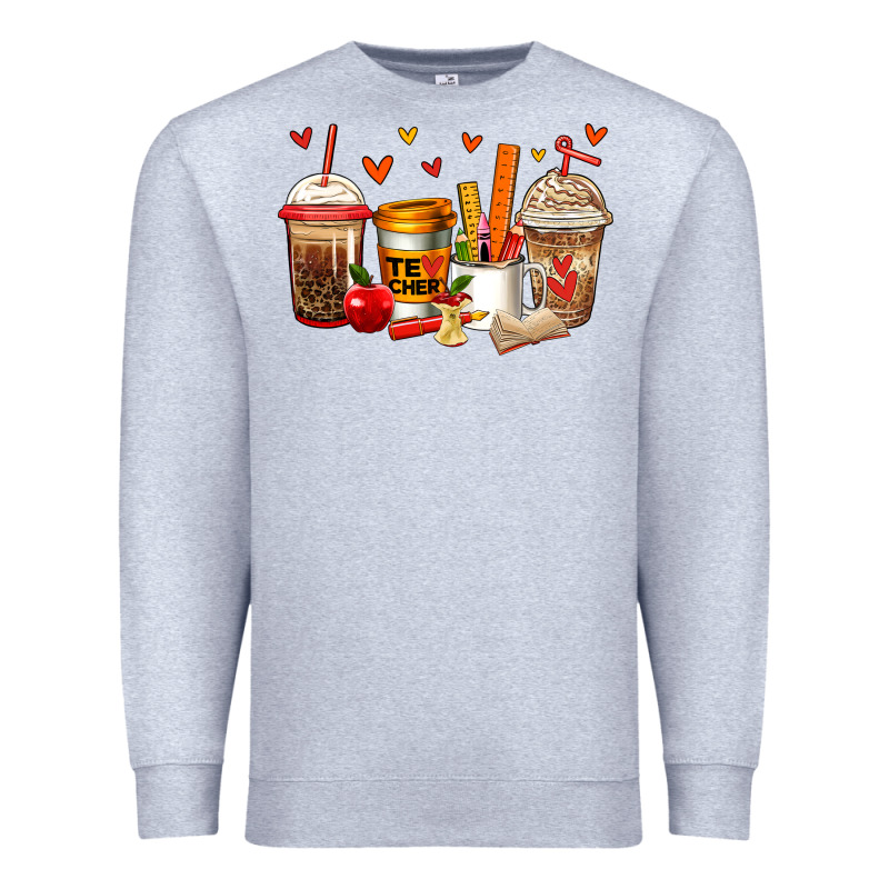 Teacher Coffee Cups Premium Sweatshirt by Jasminsmagicworld | Teevron