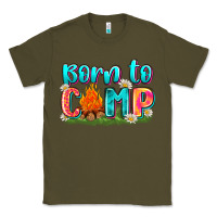 Army Green born to camp Classic Tee - Zillion Design Studio