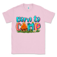 Bubblegum Pink born to camp Classic Tee - Zillion Design Studio