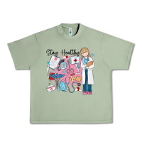 Oil Green stay healthy nurse Urban Heavy Tee - MaliasSmallBusiness