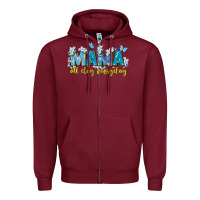 Burgundy mama all day everyday Zipper Hoodie - Zillion Design Studio