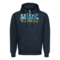Navy mama all day everyday Zipper Hoodie - Zillion Design Studio