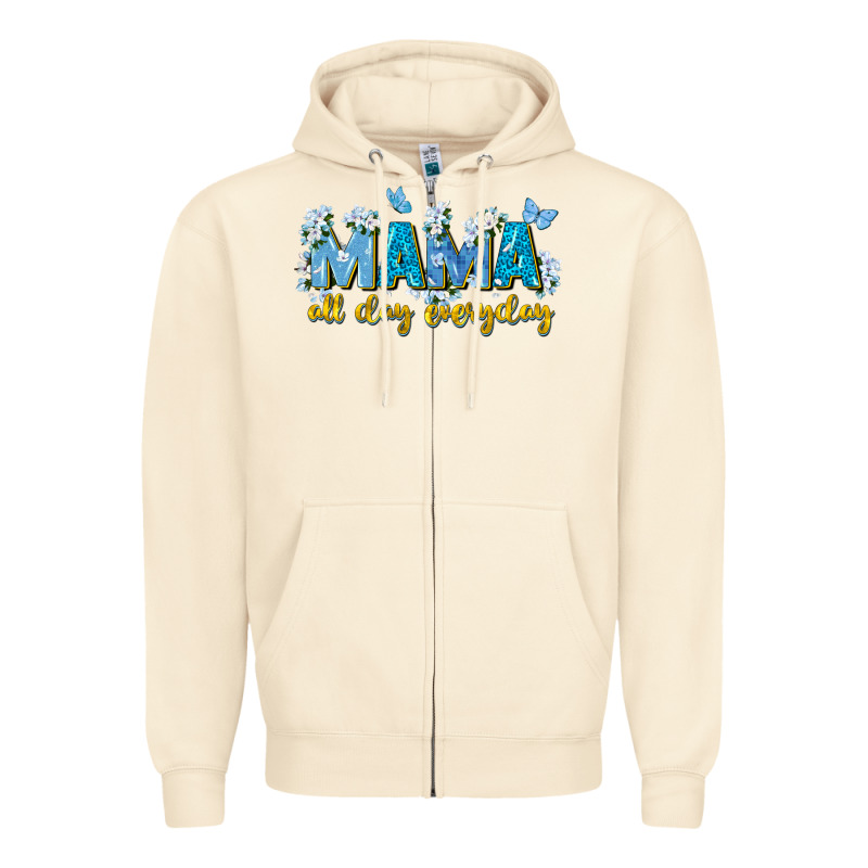 Mama All Day Everyday Zipper Hoodie by Zillion Design Studio | Teevron