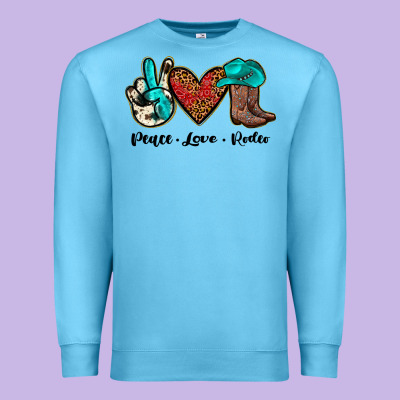 Peace Love Rodeo Premium Sweatshirt Designed By Jahusdesignshop
