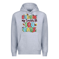 Heather Grey buggin my teacher for 100 days Premium Hoodie - MaliasSmallBusiness
