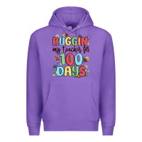 Purple buggin my teacher for 100 days Premium Hoodie - MaliasSmallBusiness