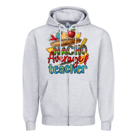 Heather Grey nacho average teacher Zipper Hoodie - CTS Tumbler Store