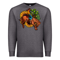 Charcoal Heather rodeo cowboy sunflower cactus Premium Sweatshirt - JahusDesignShop