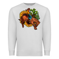 Dove Grey rodeo cowboy sunflower cactus Premium Sweatshirt - JahusDesignShop