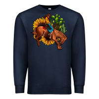 Navy rodeo cowboy sunflower cactus Premium Sweatshirt - JahusDesignShop