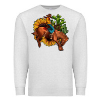 Oatmeal Heather rodeo cowboy sunflower cactus Premium Sweatshirt - JahusDesignShop