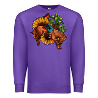 Purple rodeo cowboy sunflower cactus Premium Sweatshirt - JahusDesignShop