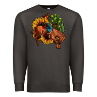 Smoke rodeo cowboy sunflower cactus Premium Sweatshirt - JahusDesignShop