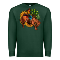 Sports Green rodeo cowboy sunflower cactus Premium Sweatshirt - JahusDesignShop