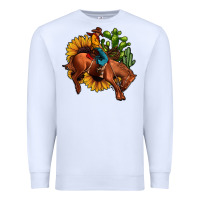 White rodeo cowboy sunflower cactus Premium Sweatshirt - JahusDesignShop