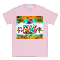 Bubblegum Pink born to camp Classic Tee - Zillion Design Studio